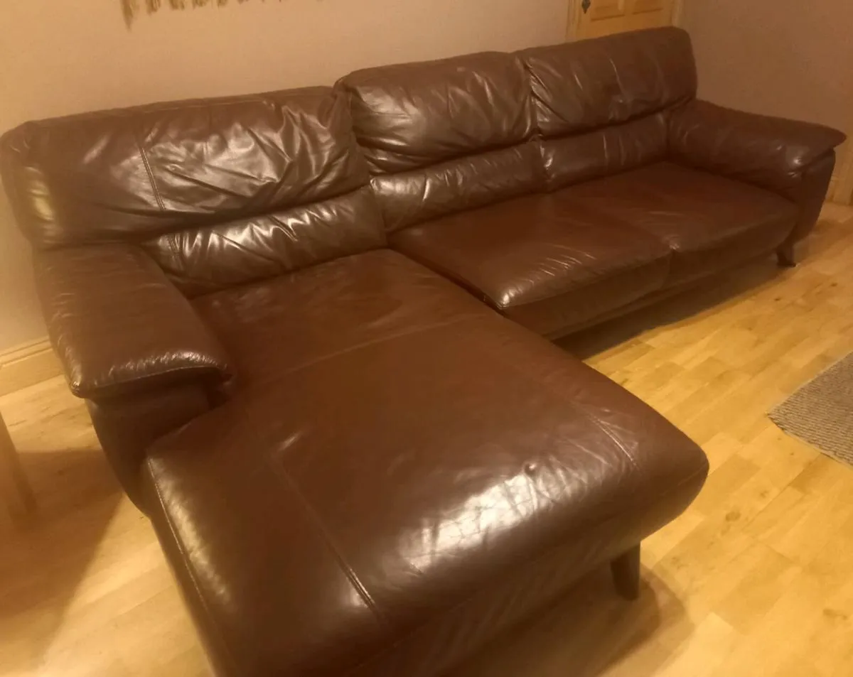 Leather corner sofa - Image 4