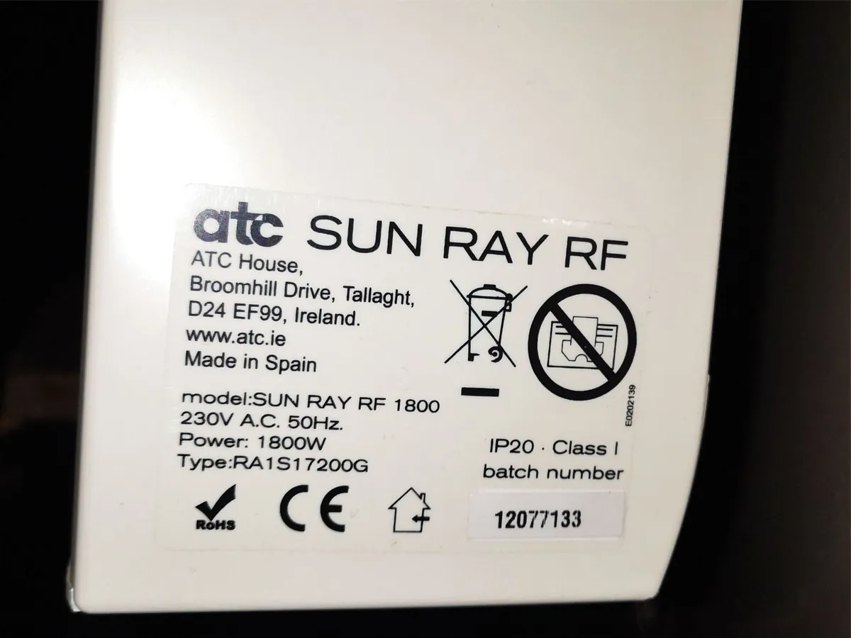 ATC Sun Ray RF 1800W Oil Filled Electric Radiator - Image 3