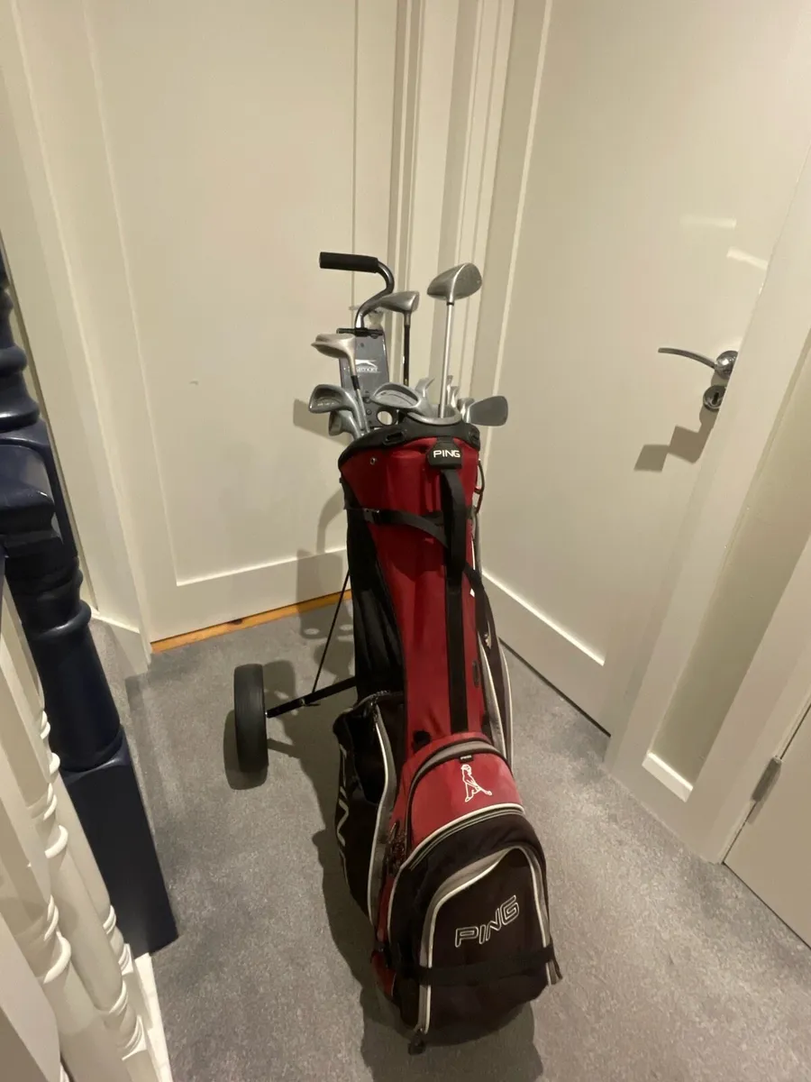 PING golf full set + bag + trolly + clubs- - Image 1