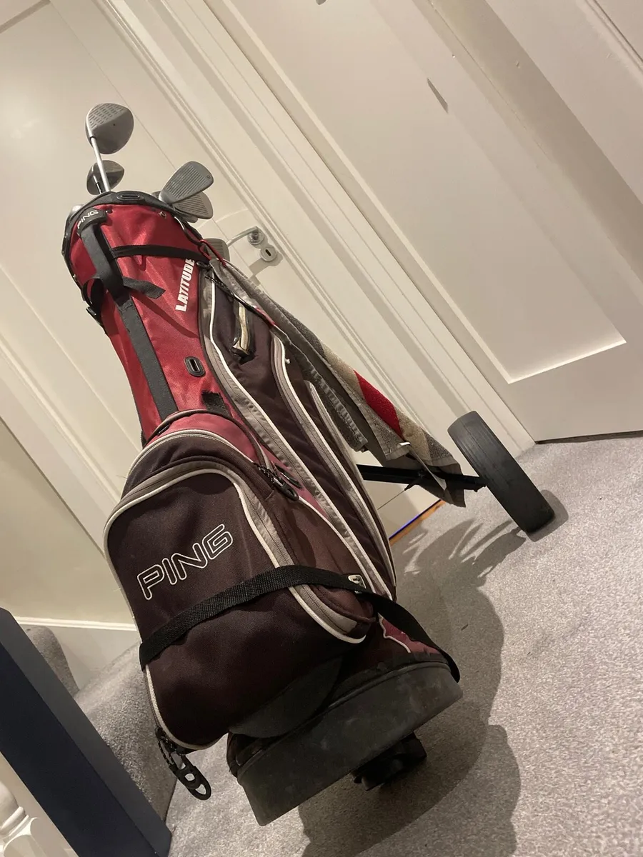 PING golf full set + bag + trolly + clubs- - Image 2