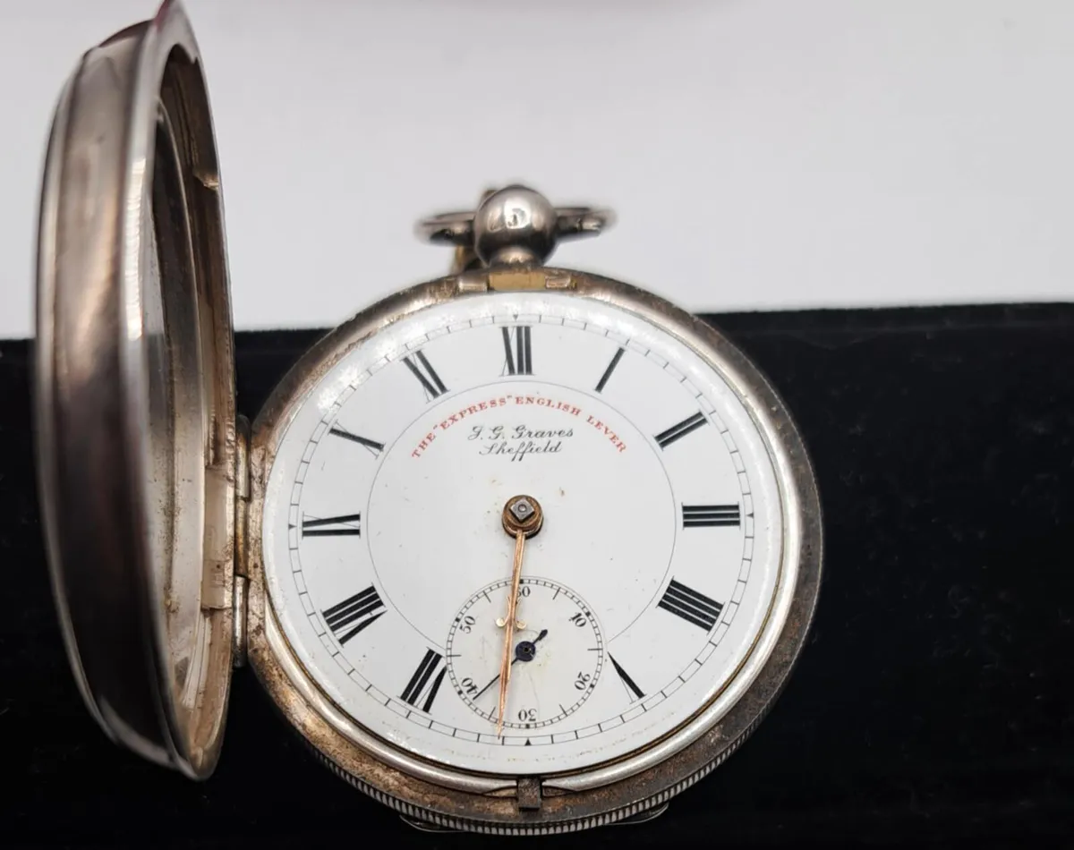 Vintage sterling silver pocket watch - Image 2