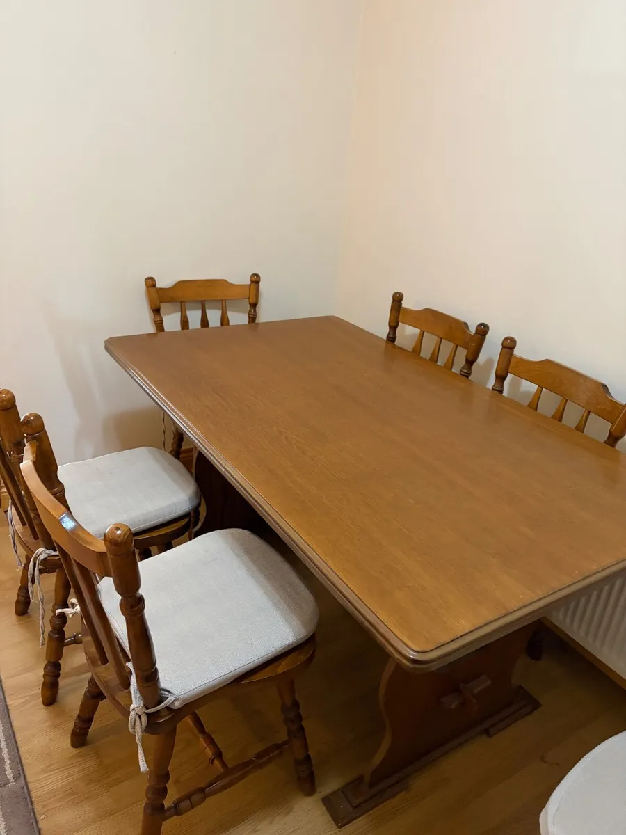 Mahogany Dining Room Table and Chairs - Image 1