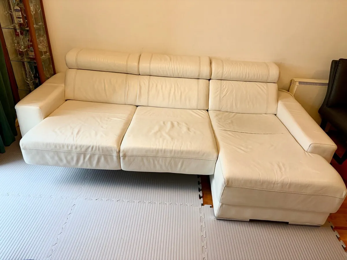 Cream Sofa leather - Image 3