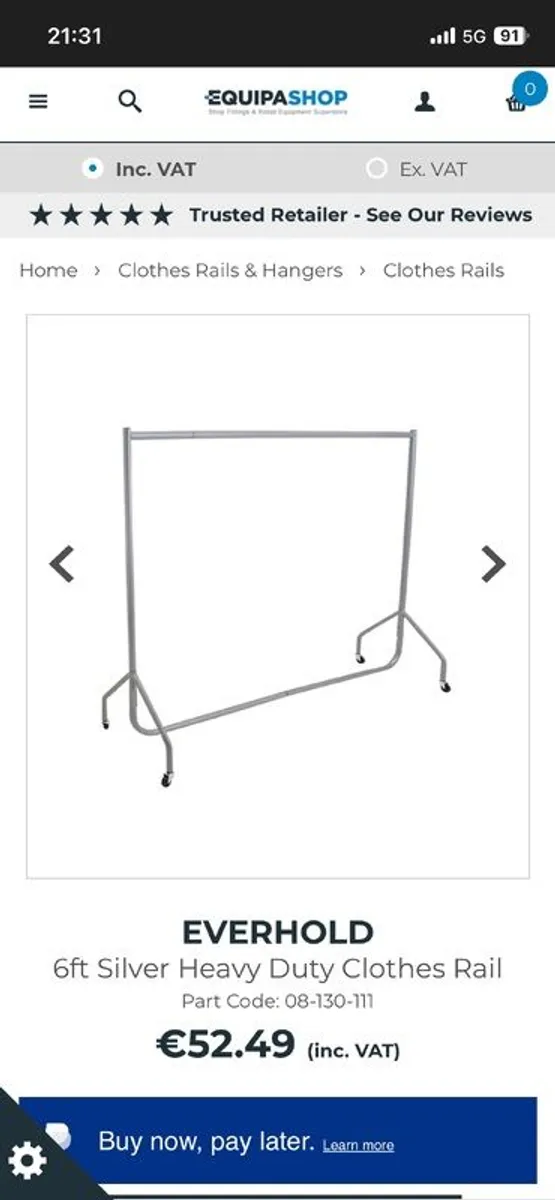 6Ft Heavy duty clothes Rail