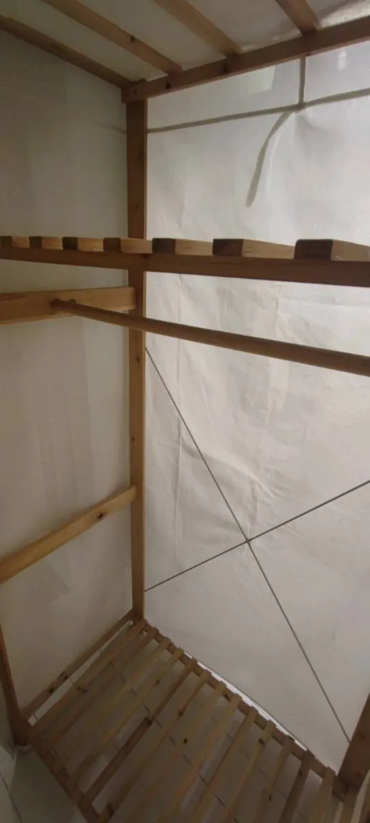 Clothes cupboard Wood and fabric - Image 4