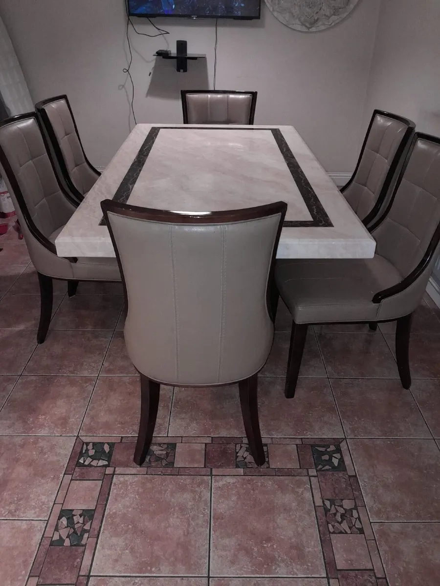 Marble Table and 6 chairs - Image 4