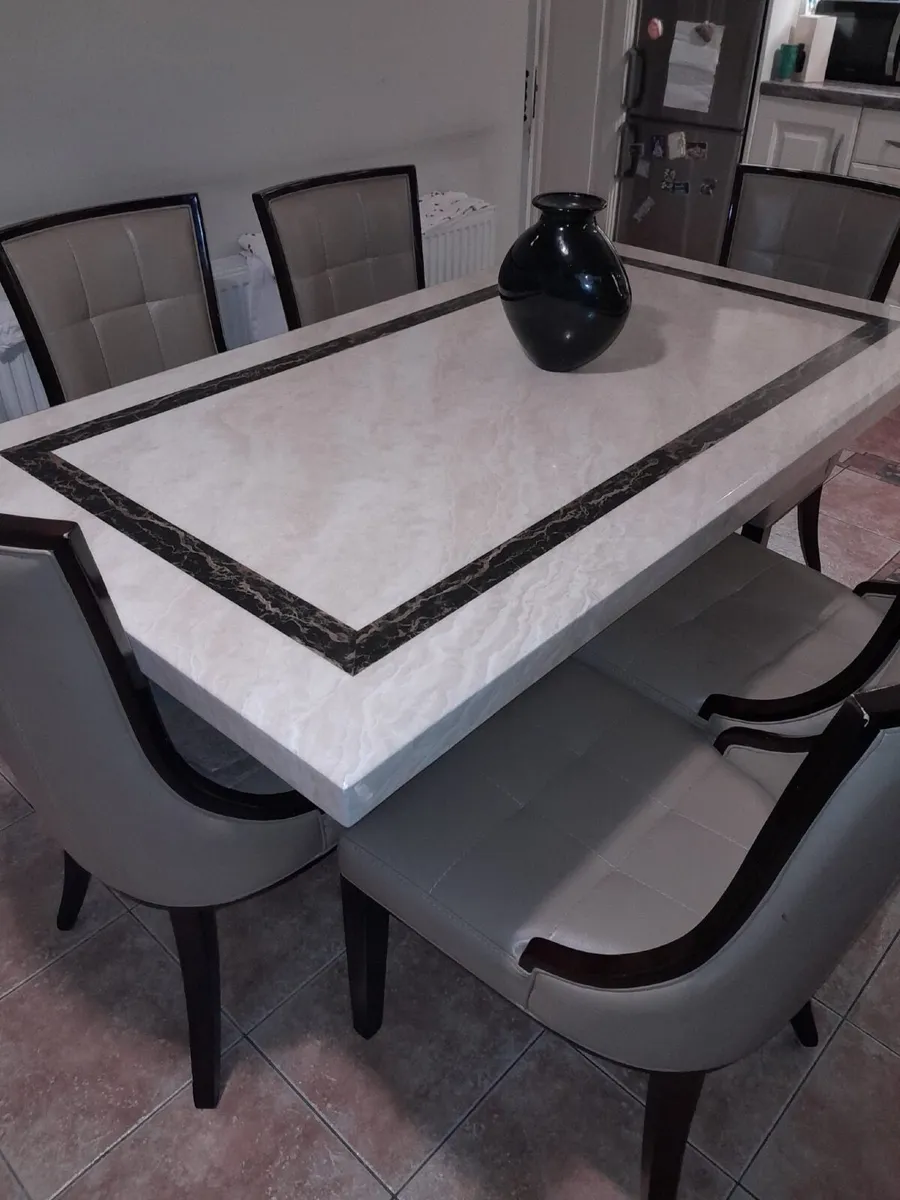 Marble Table and 6 chairs - Image 1