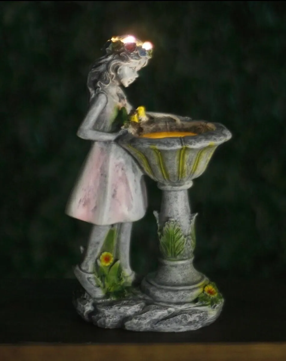 Solar Angel Garden Outdoor Ornament Wishing Well - Image 1