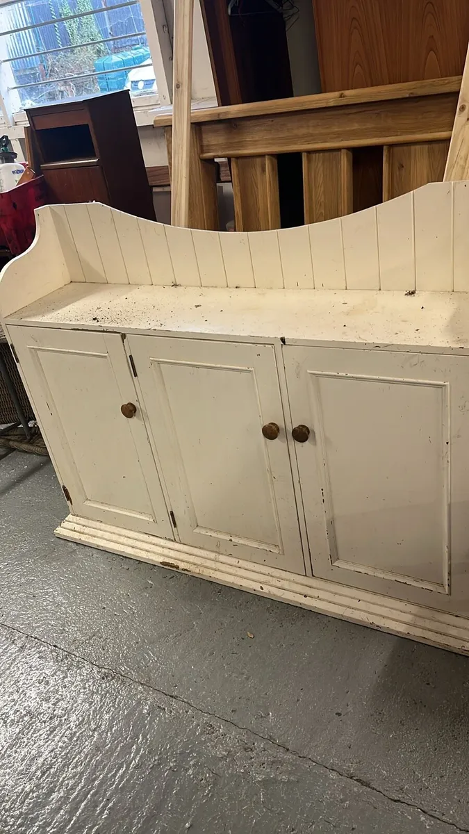 Vintage painted wood cabinet - Image 1