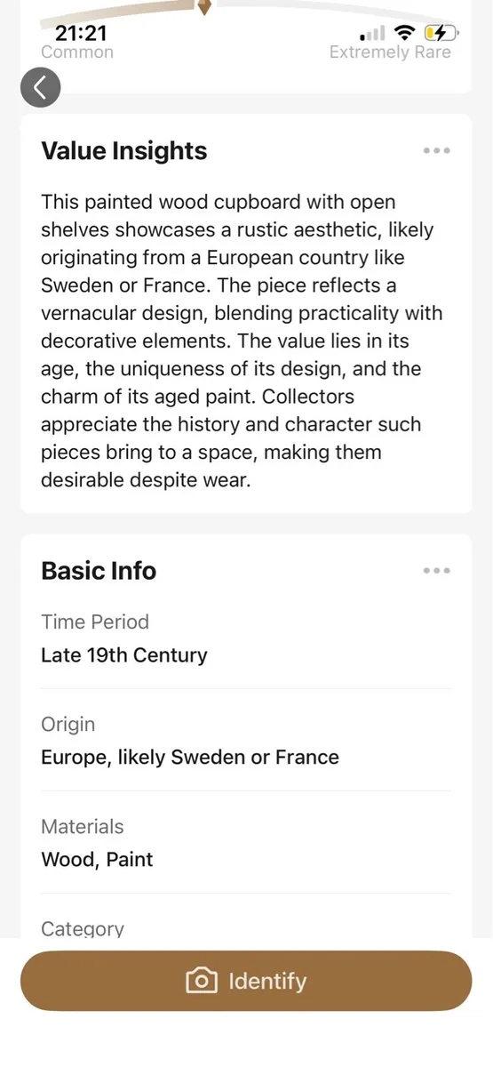 Vintage painted wood cabinet - Image 2