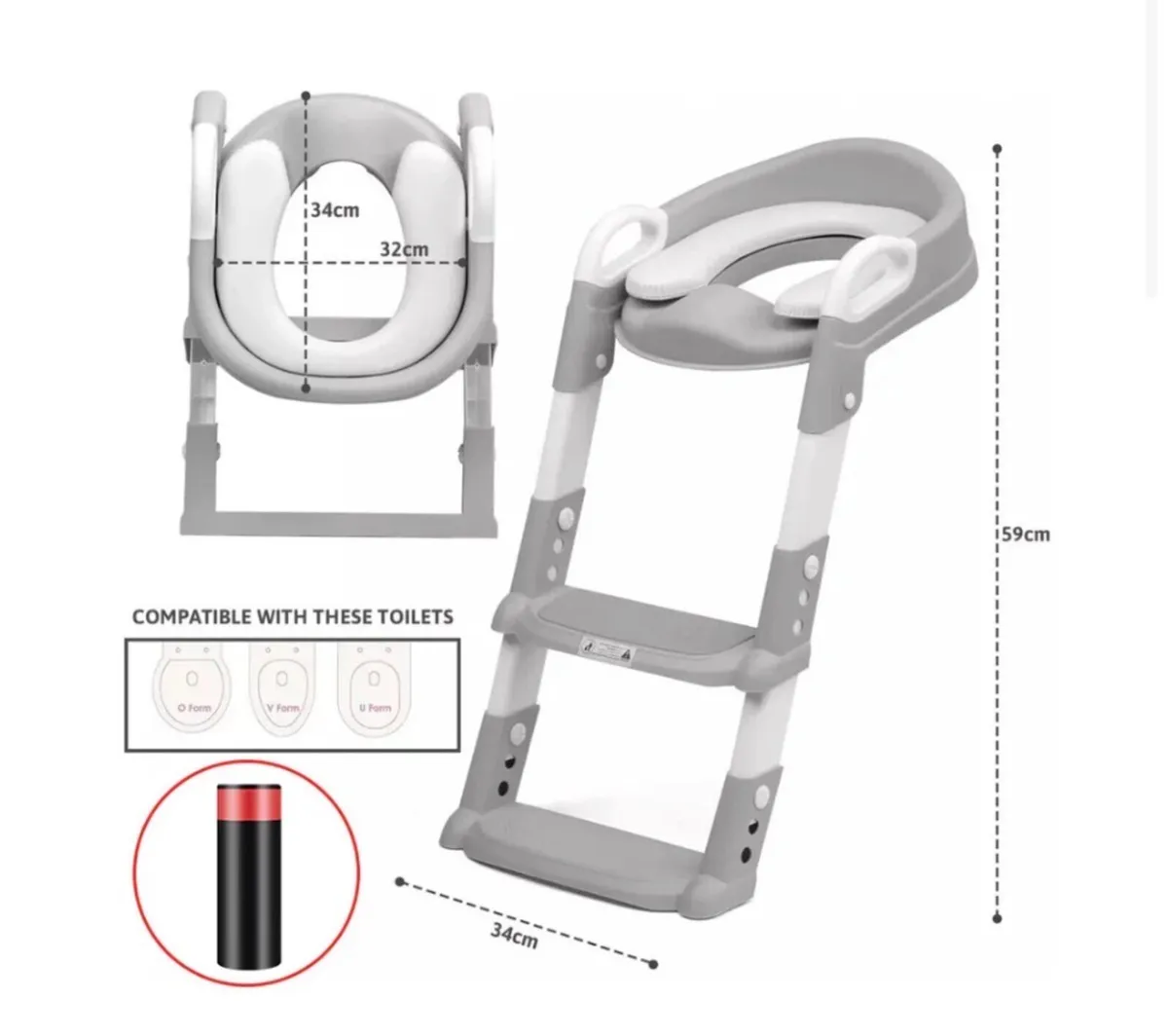 Child Toilet Seat And Ladder Toddler Training NEW - Image 2
