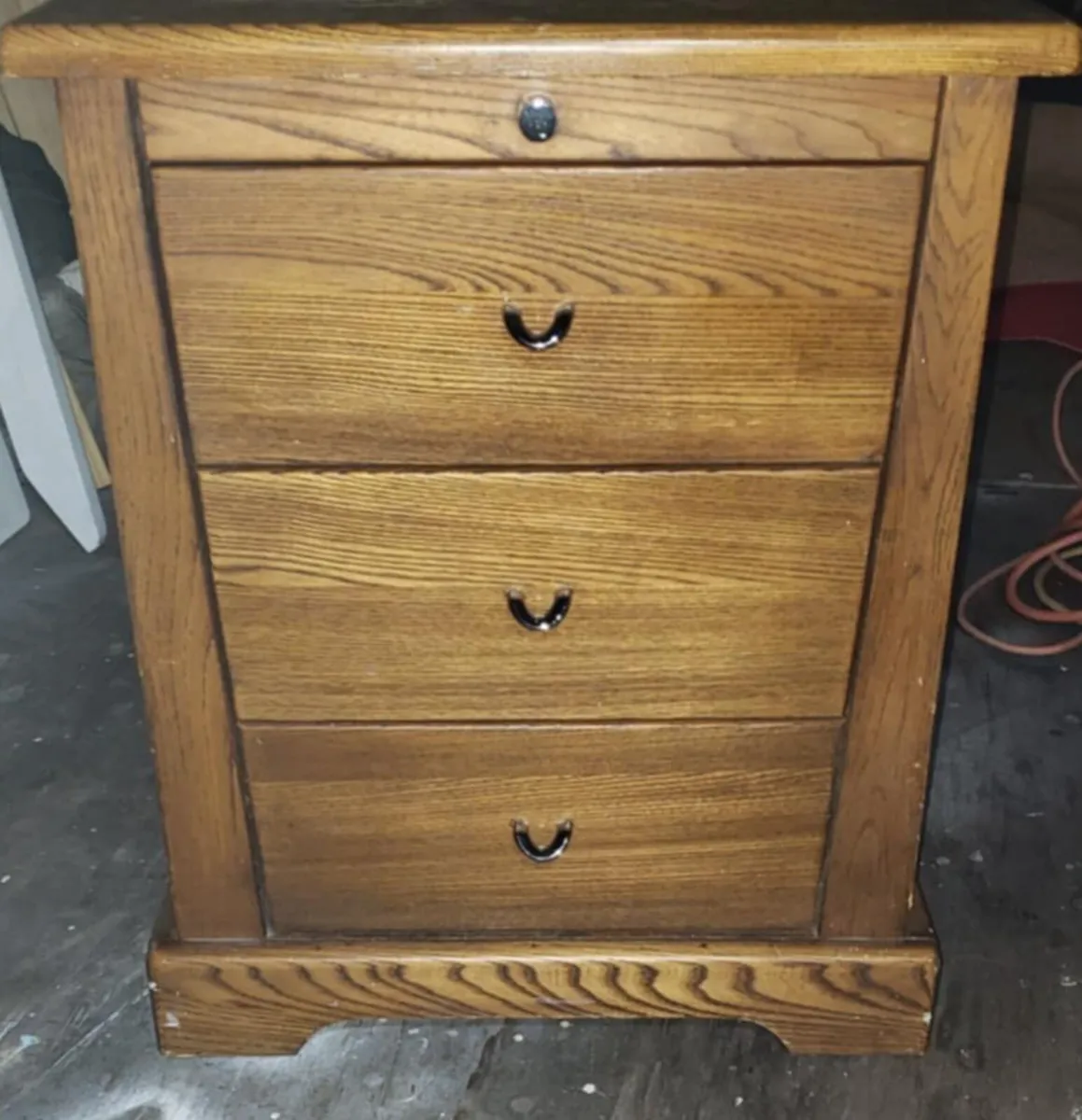 Solid oak bed side locker