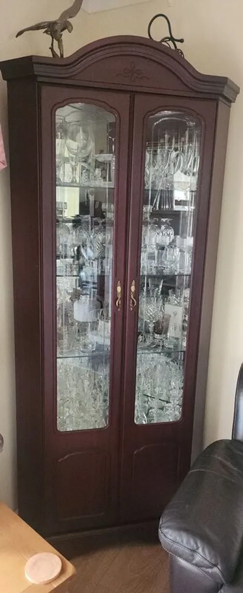 Mahogony-look Corner Cabinets (2) and Bookcase - Image 3