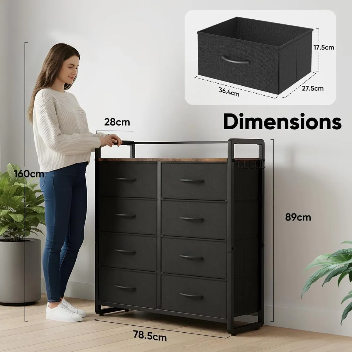 Chest of Drawer with 8 Drawers Large Capacity - Image 2