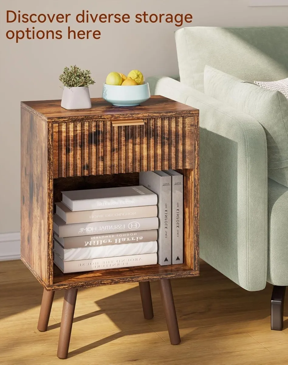 Mid Century Modern Nightstand Set of 2 Side Table - Image 4