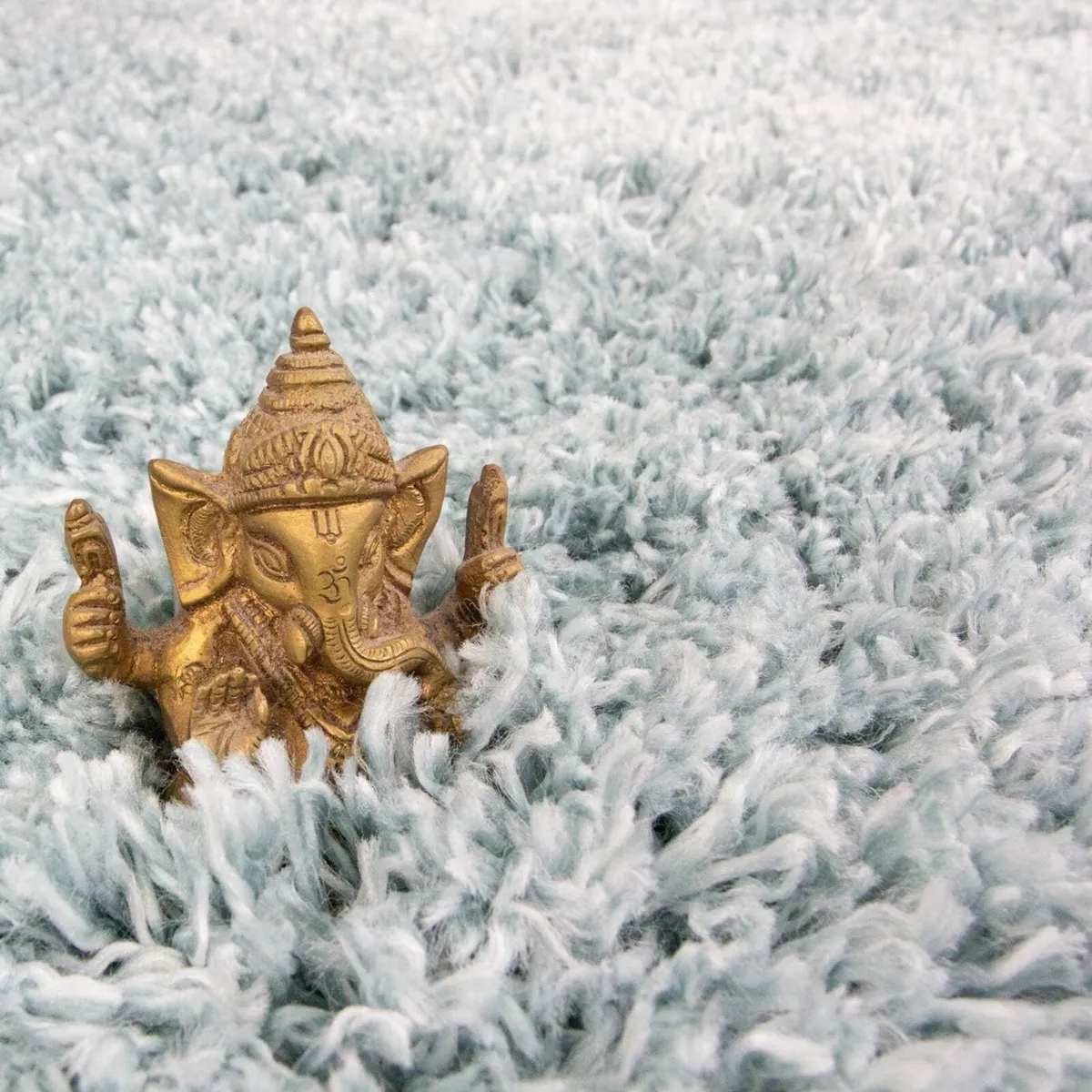 Duck Egg Thick Shaggy Rug Duckegg Blue Plush - Image 4