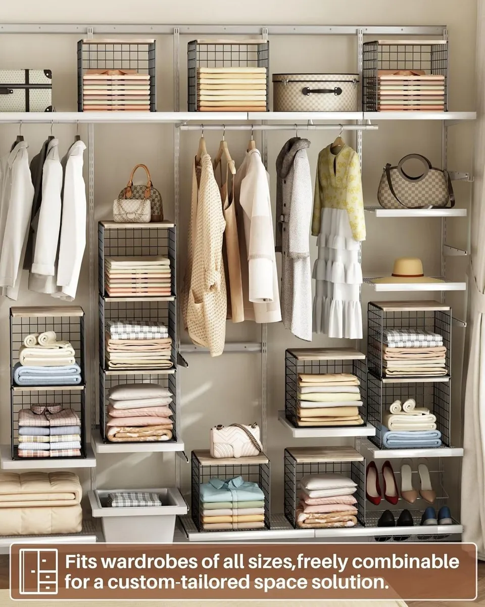 4 Pack Wardrobe Storage Organiser Stackable - Image 2