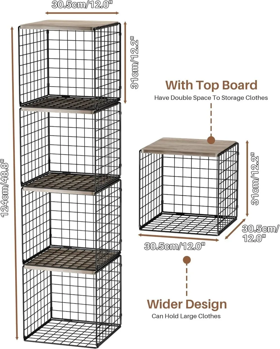 4 Pack Wardrobe Storage Organiser Stackable - Image 3