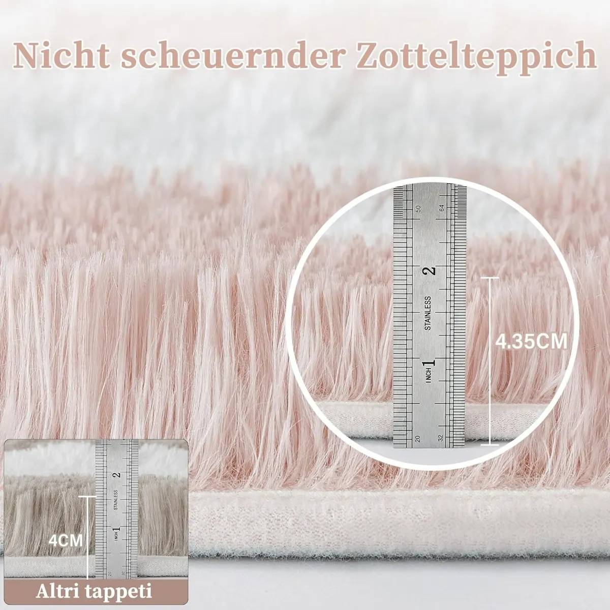 Fluffy Checkered Rugs Living Room Large Area Rug - Image 4