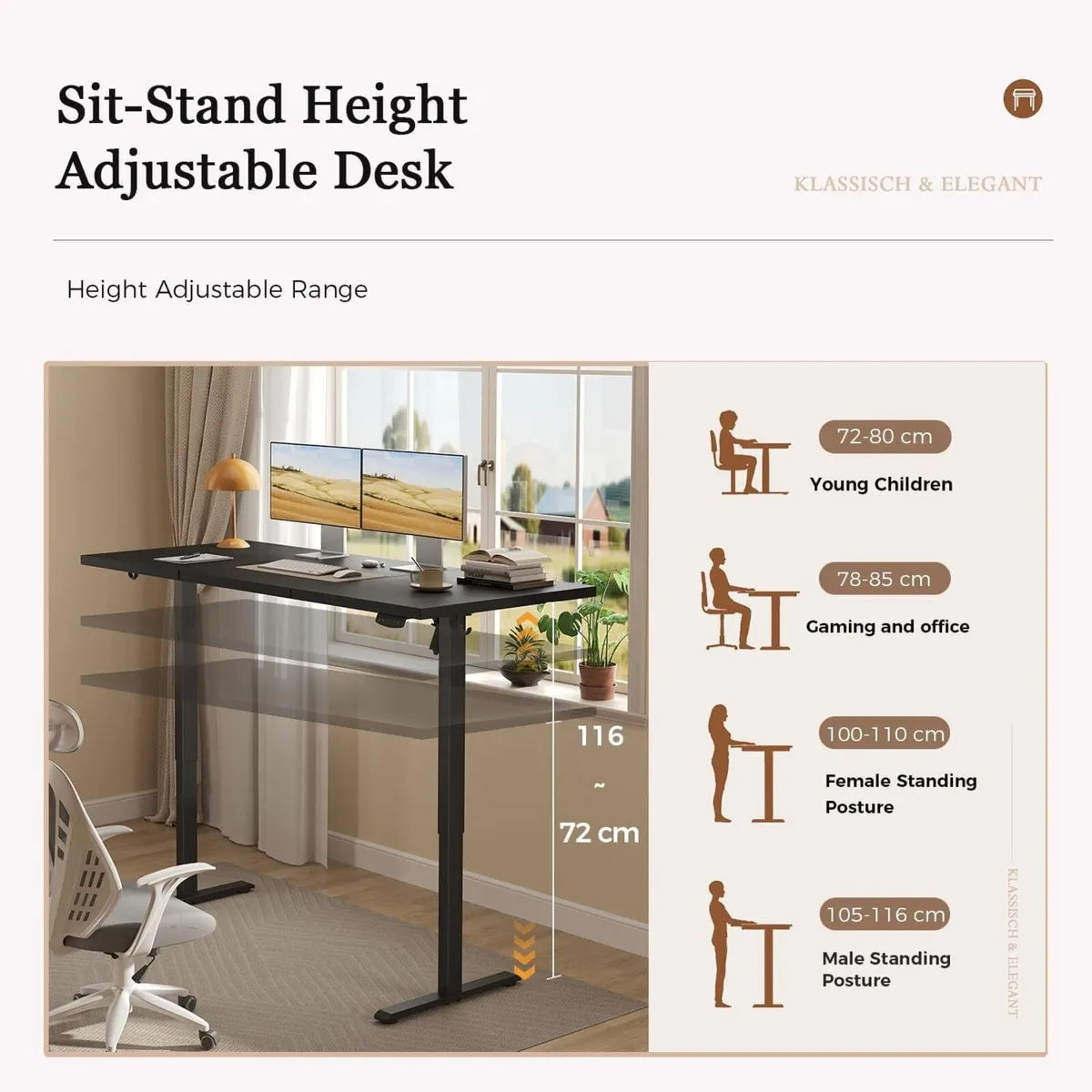 Height-Adjustable Desk Electric Sit-Stand Office - Image 3