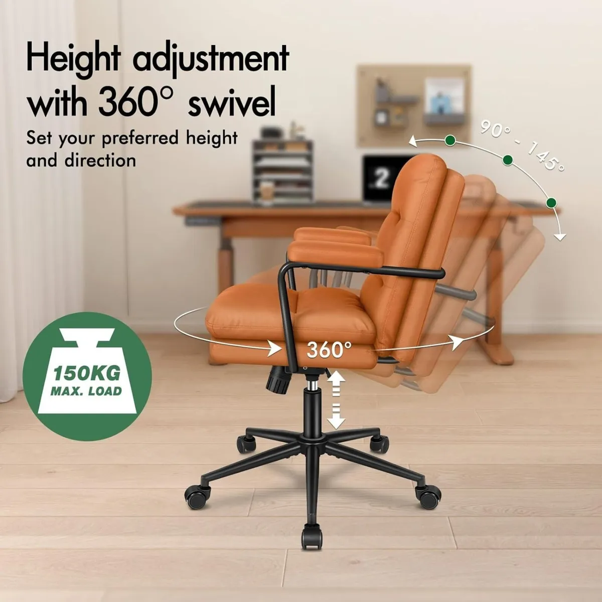 Mid Back Office Chair with Armrests Dual-layer - Image 4