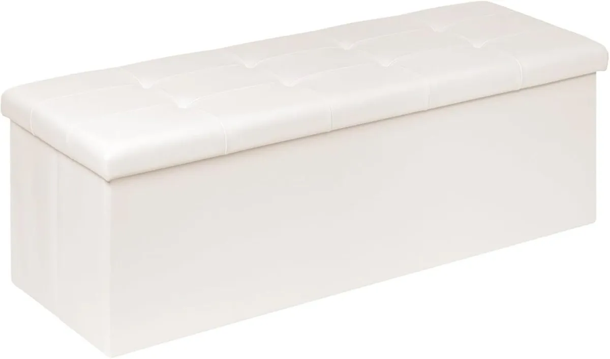 Folding Ottoman Storage Bench Kids Toy Box Foot - Image 1