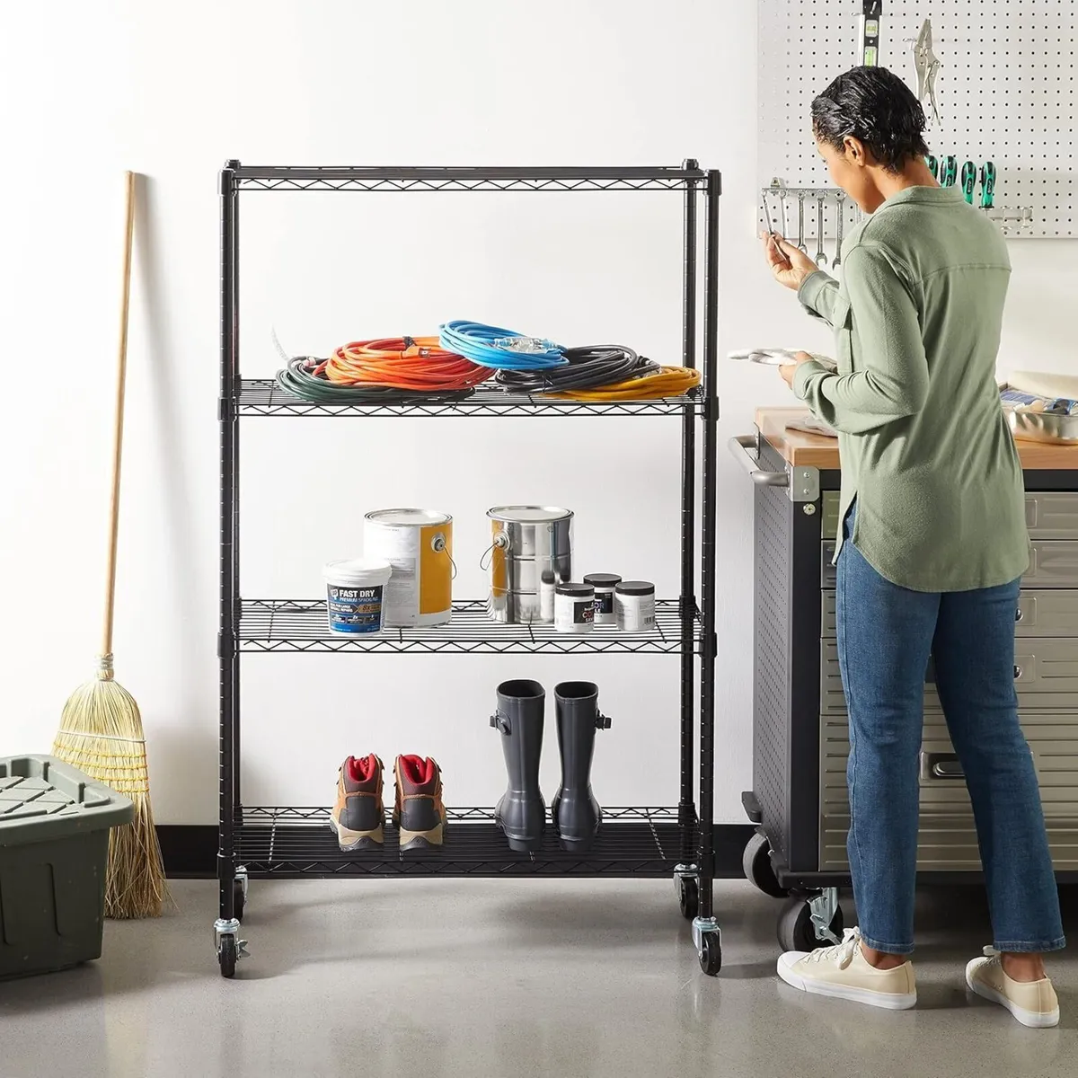 4-Shelf Storage Unit With Height Adjustable - Image 2