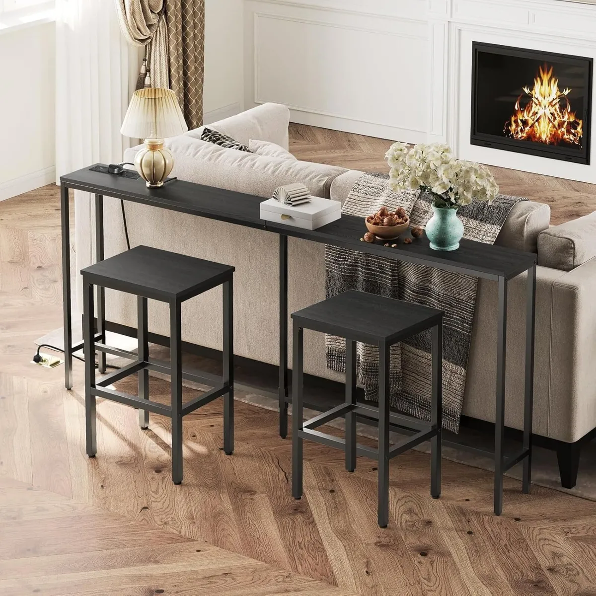 Console Table with Power Outlet 180 cm Narrow - Image 2