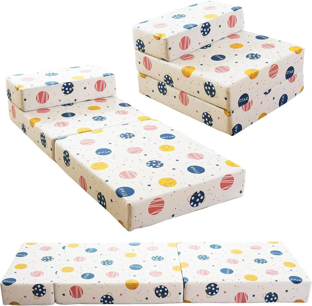 Tri-Folding Futon Set Comfy Toddler Chair Kids - Image 1