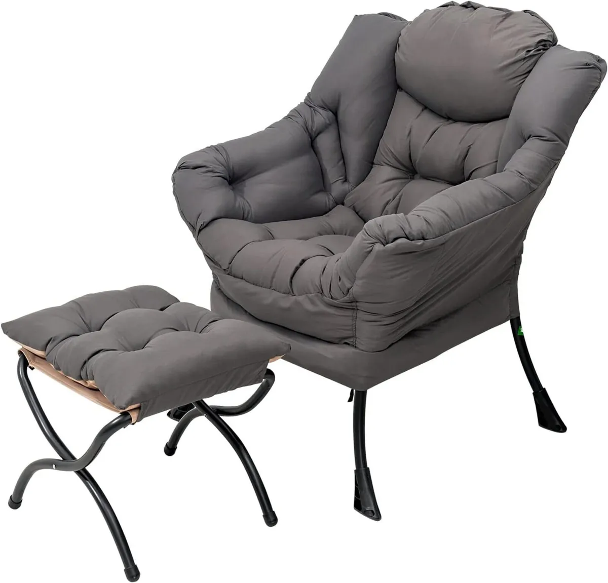 Comfy Armchair with Footstool Lazy Chair Ottoman - Image 1