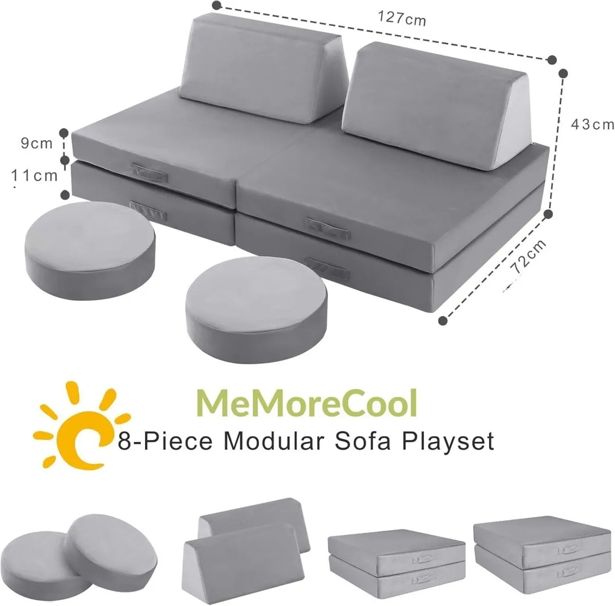 Kids Play Couch Modular Toddler Sofa Chair for - Image 3