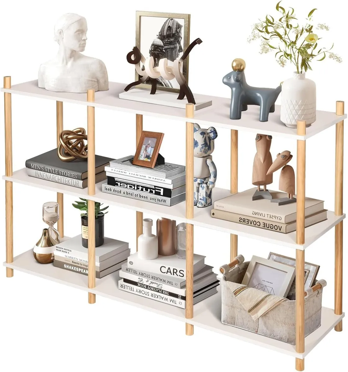 Bookcase White Bookshelf 6 Cube Storage Unit - Image 1