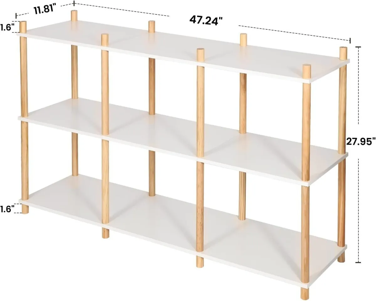Bookcase White Bookshelf 6 Cube Storage Unit - Image 3