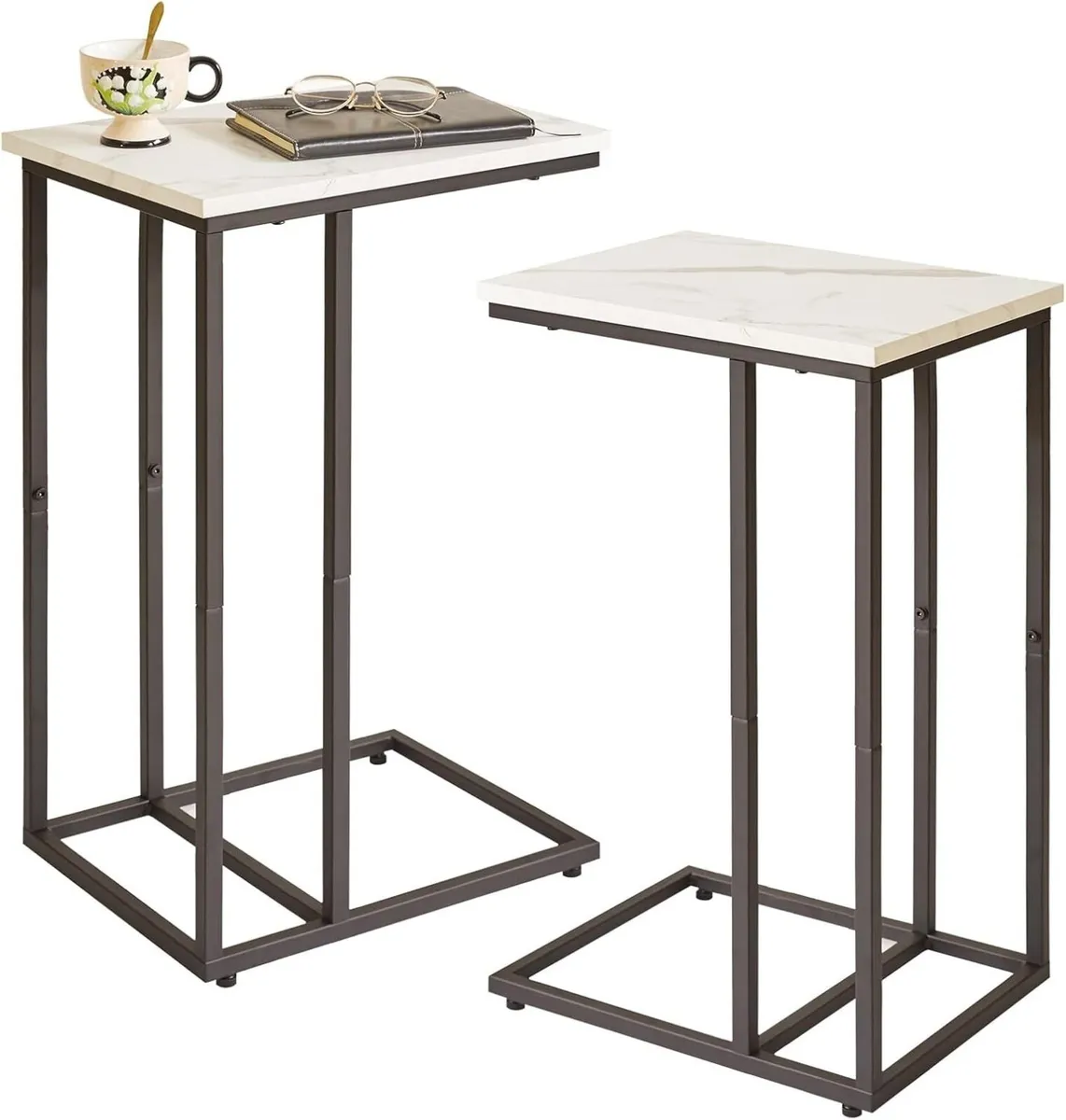 Set of 2 C Shaped End Table for Sofa Bedside - Image 1