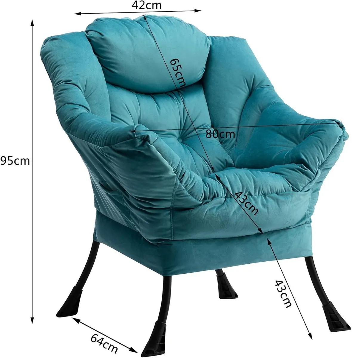 Armchair Velvet Comfy Chair for Living Room - Image 2