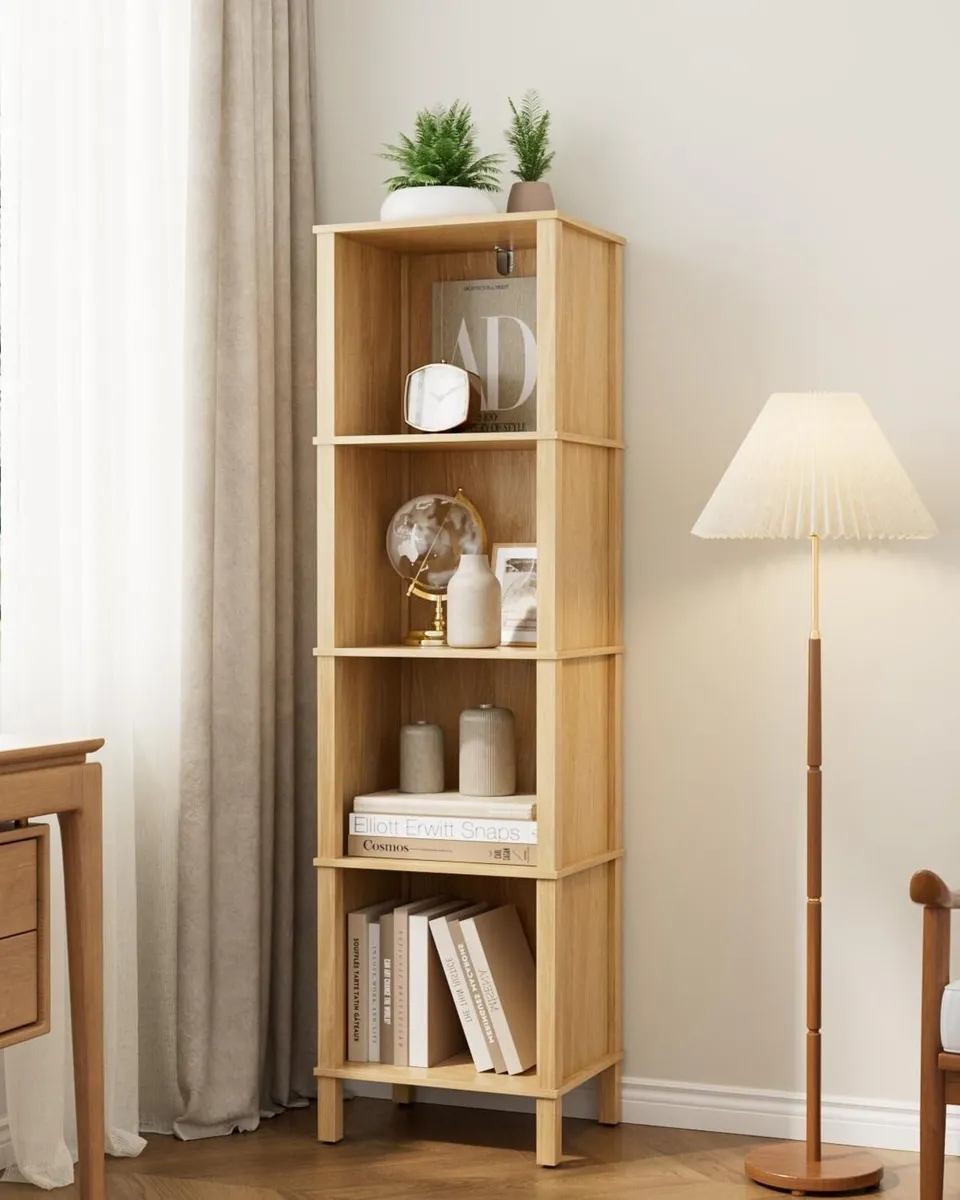 Bookcase 4 Tier Corner Bookshelf Display Shelving - Image 4