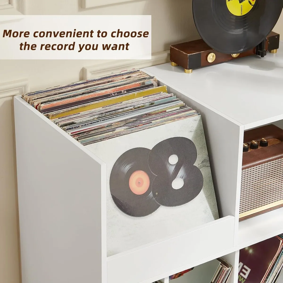 Large Record Player Stand Turntable with Storage - Image 3