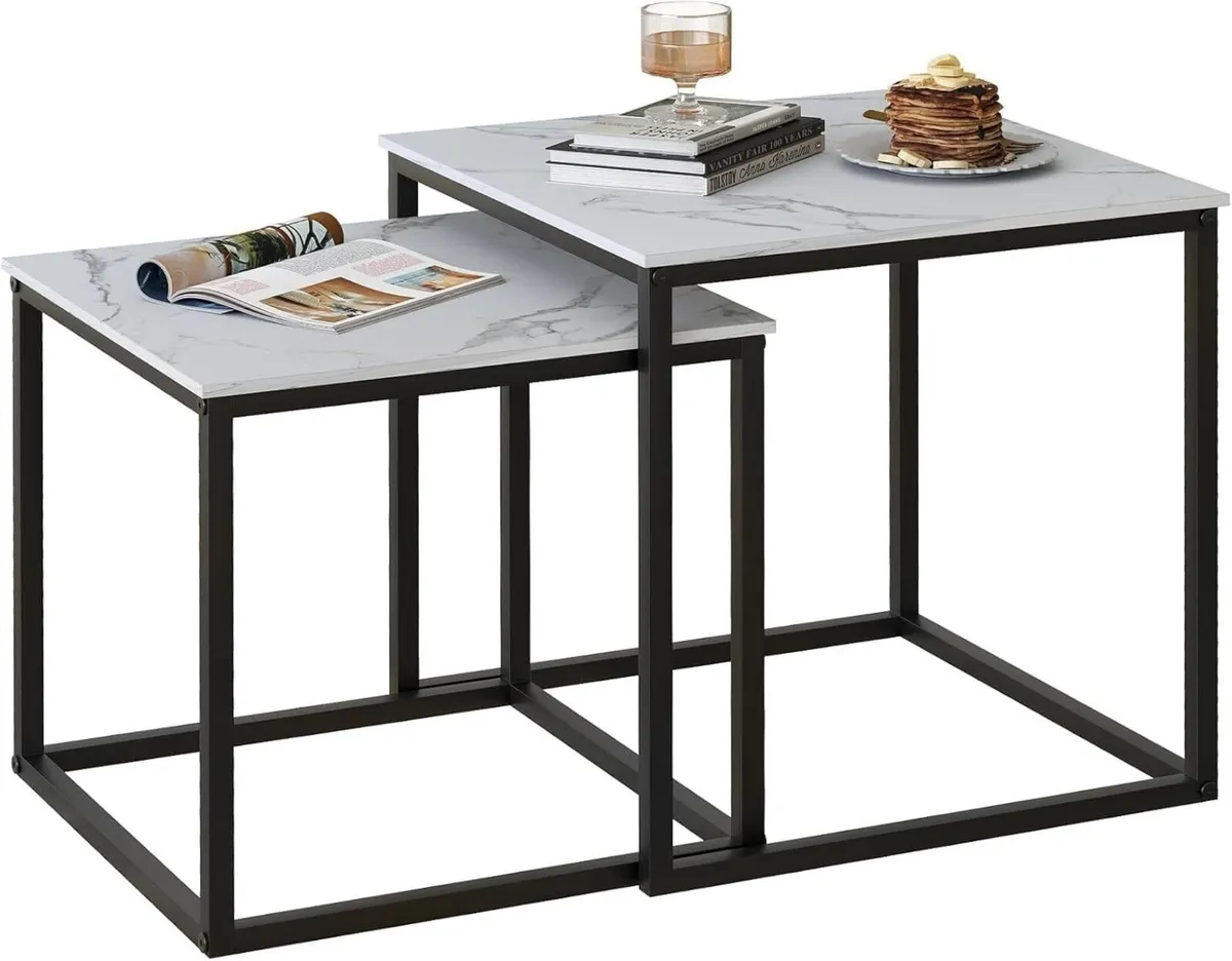 Nesting Tables Set of 2 End Table Coffee Side - Image 1