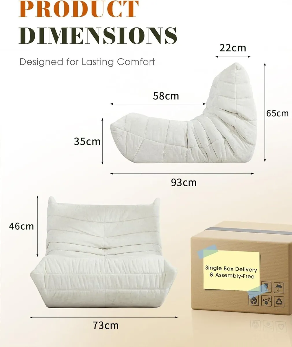 Boneless Floor Sofa - No Assembly Required Couch - Image 2