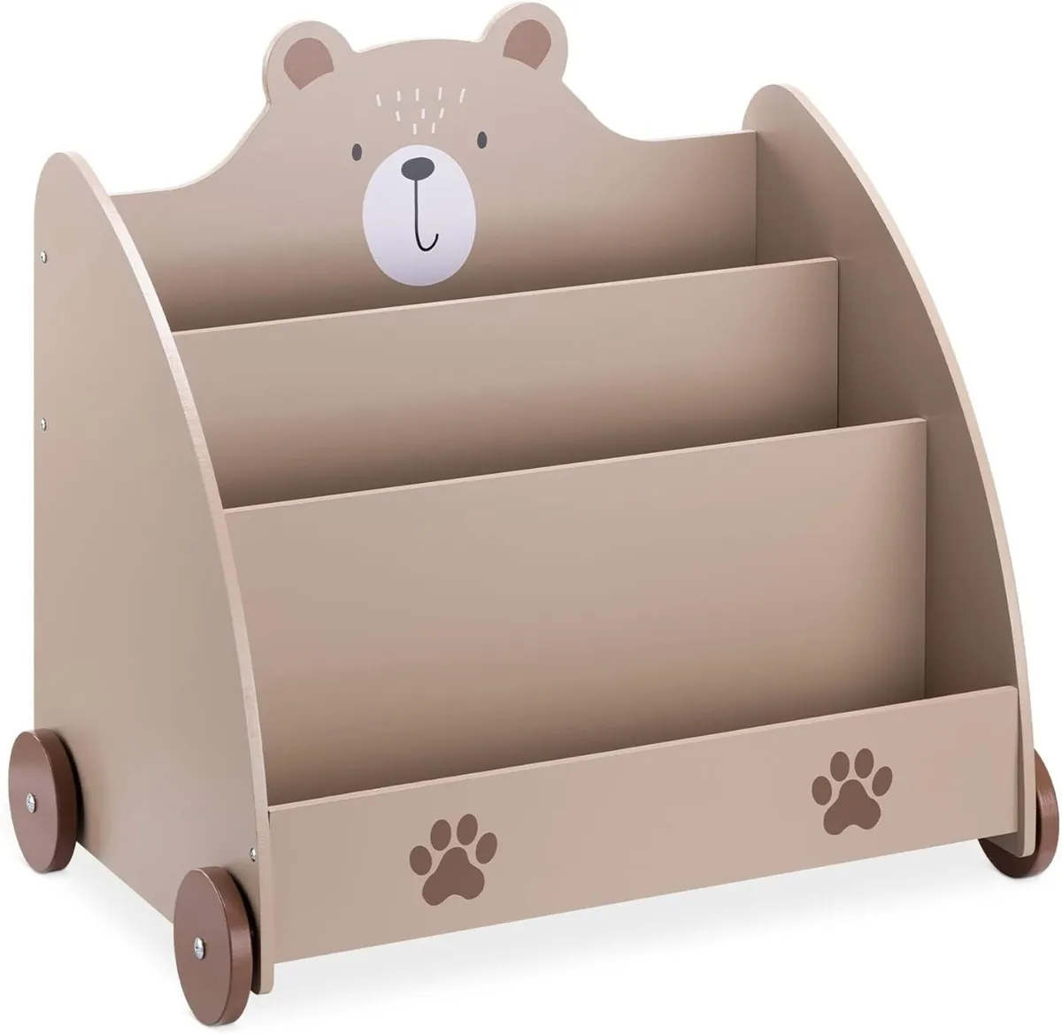 Kids Bookcase - Childrens Bookshelf with Wheels 3 - Image 1