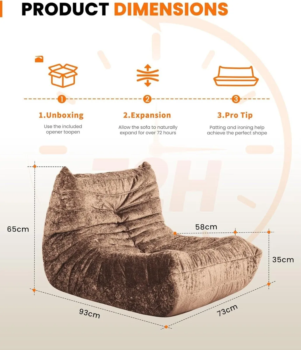 Boneless Floor Sofa - No Assembly Required Couch - Image 2