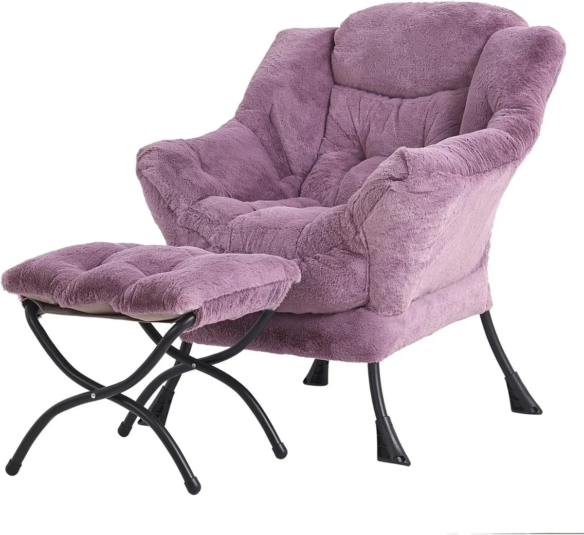 Comfy Armchair with Footstool Lazy Chair Ottoman - Image 1