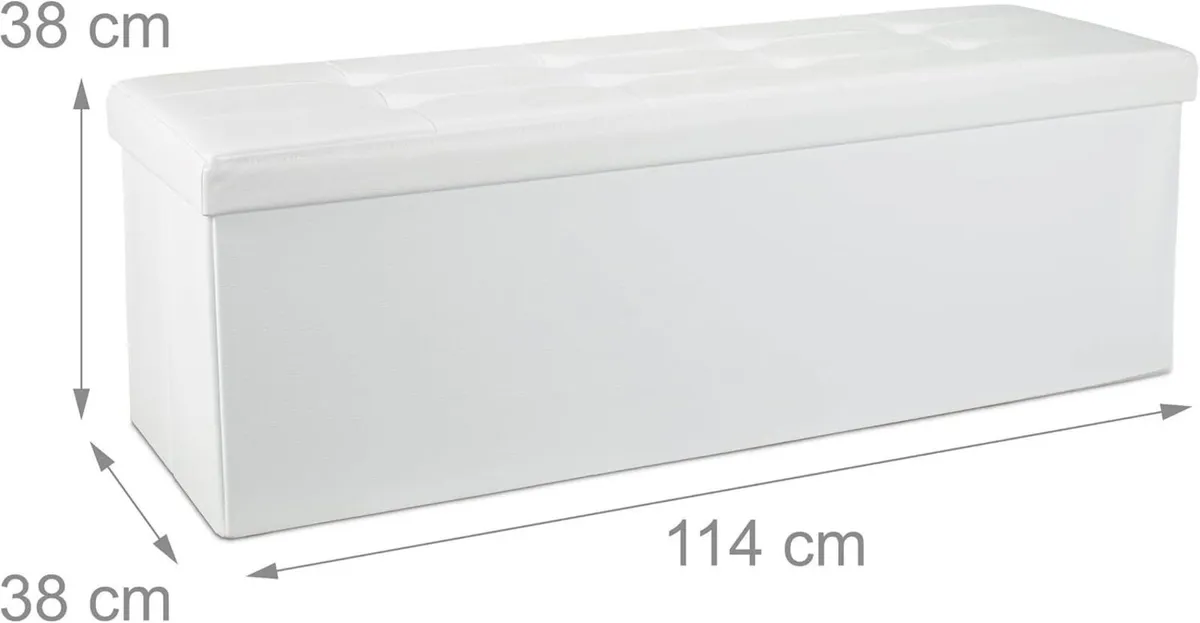Folding Storage Ottoman XL 38 x 114 cm Sturdy - Image 3