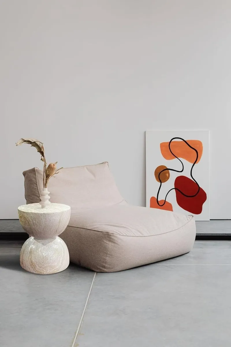 Fibre Stone Table 40cm Diameter Rounded Coffee - Image 3