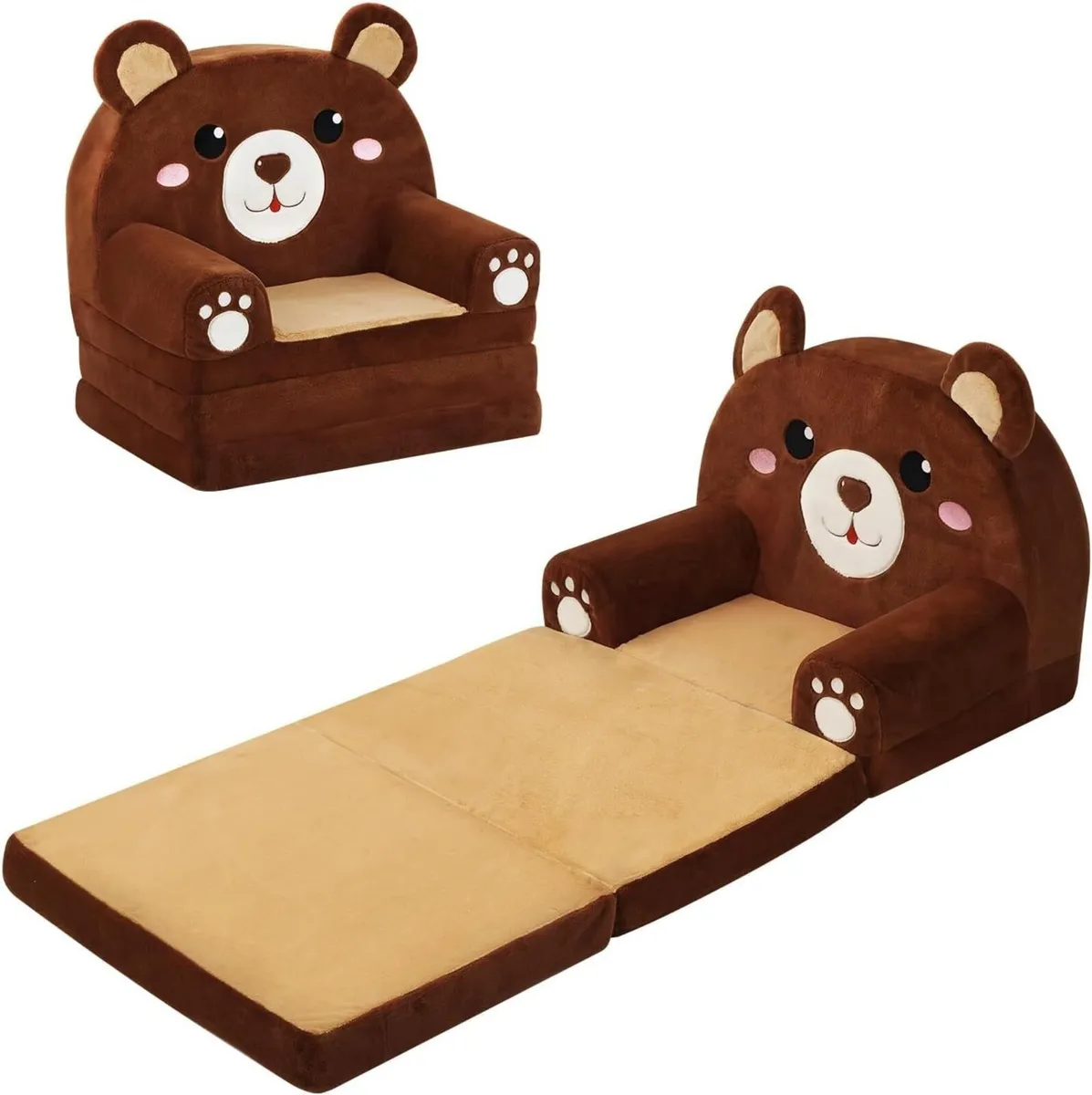 Kids Sofa Foldable Toddler Chair 2 in 1 Flip Out - Image 1