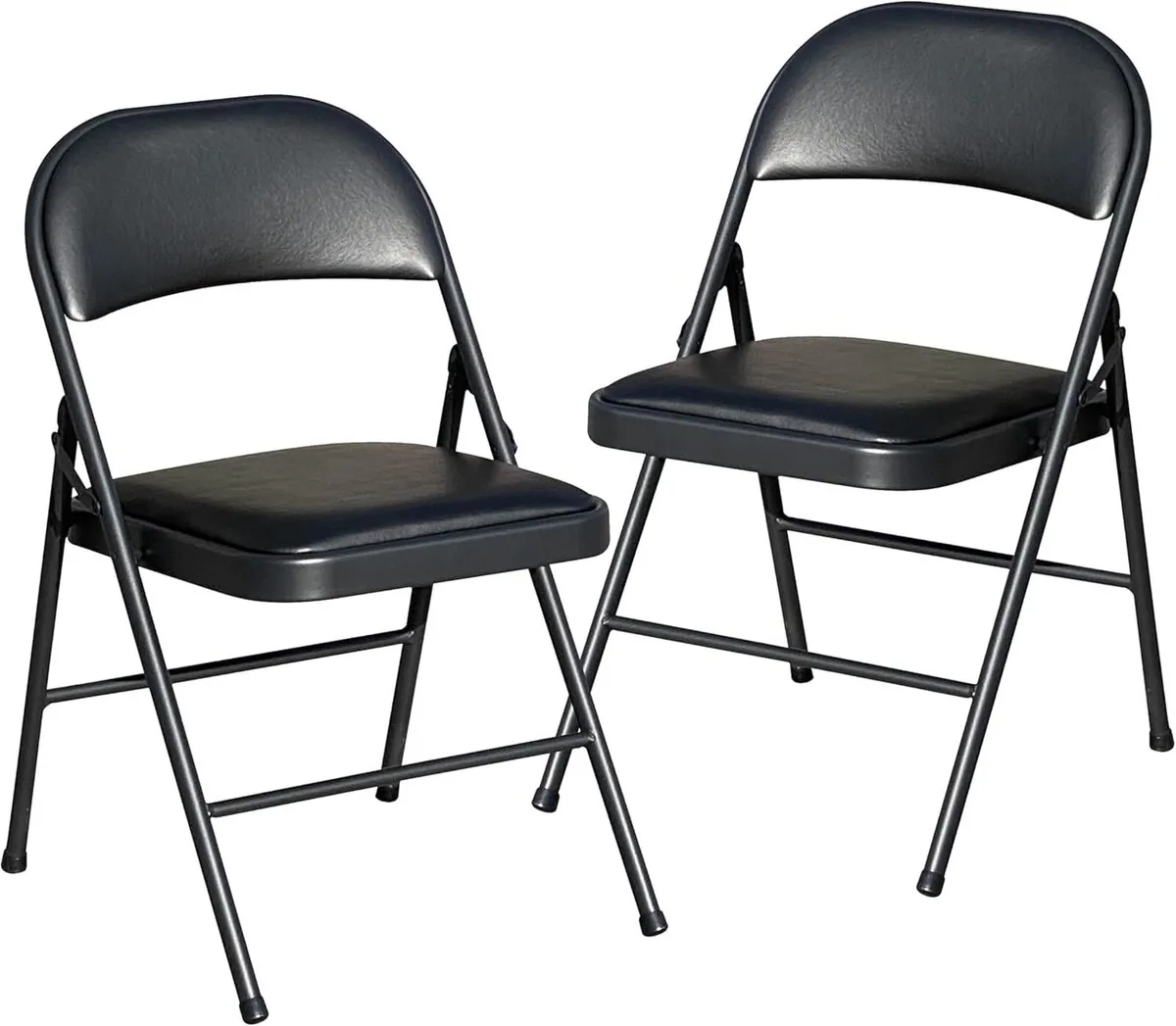 Folding Chair Foldable Set of 2 Faux Leather Fold - Image 1