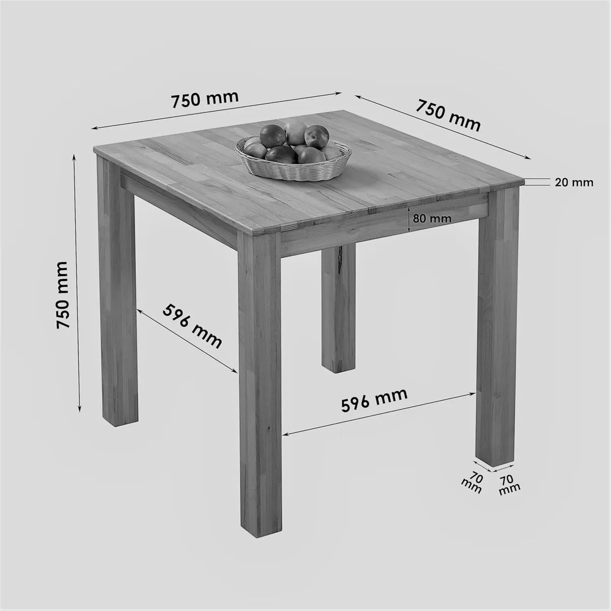 Bonn Solid Wood Dining Table - Durable FSC - Image 3