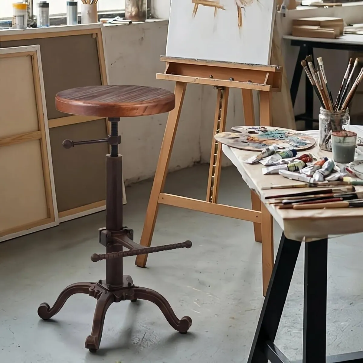 Industrial Retro Vintage Farm Wooden Tractor - Image 1