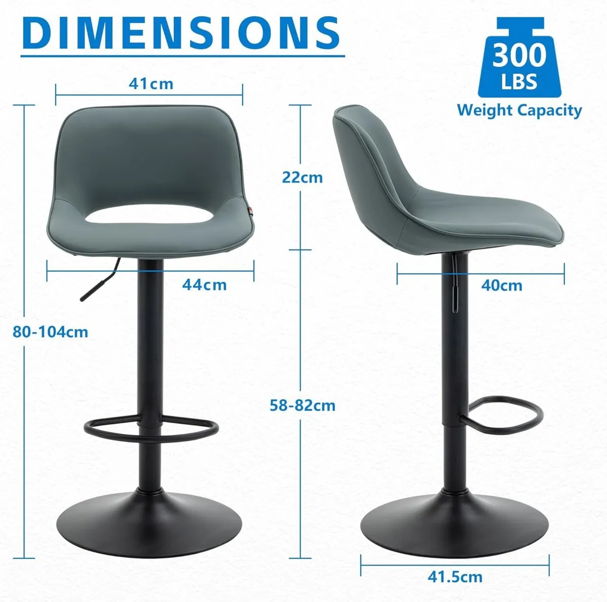 Bar Stools Set of 2 Modern Swivel Barstools - Image 2