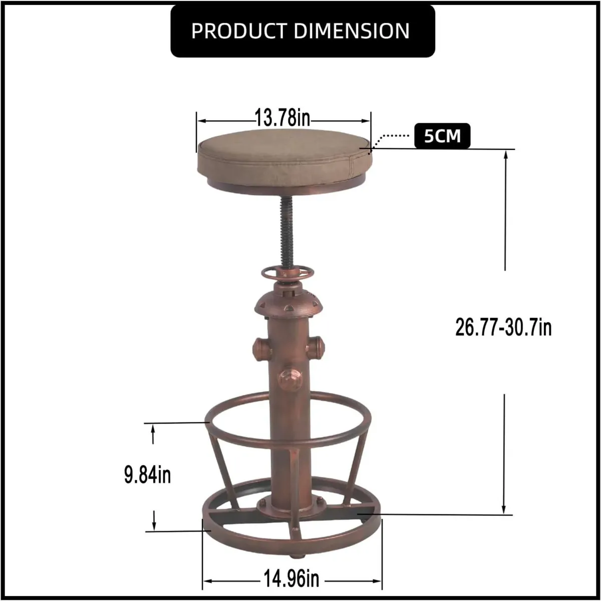 Vintage Swivel Bar Stools-Industrial Counter - Image 2